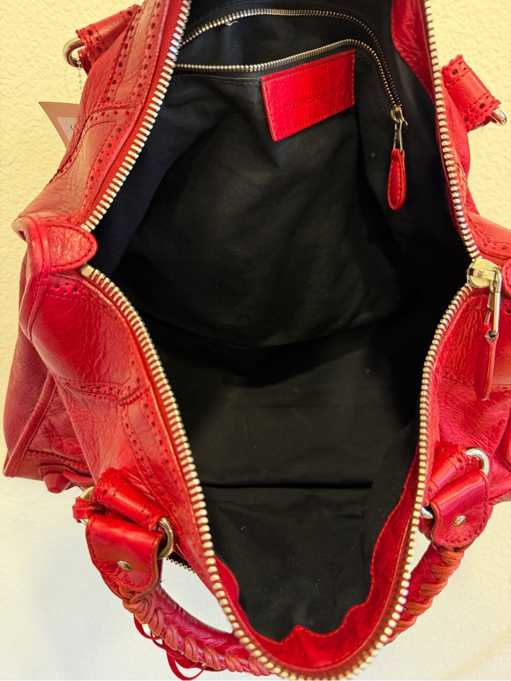 Balenciaga Citybag Giant Brogues Work Crimson red Vintage Y2K - Picture 10 of 13